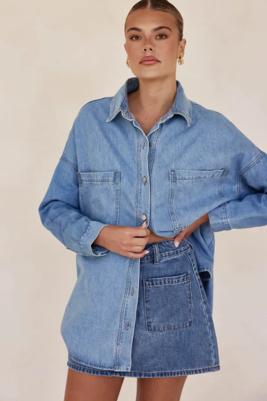 Willow Denim Shirt (Blue) sold by Runway Scout