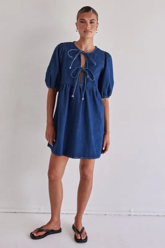 Dulcie Dress (Dark Blue) sold by Runway Scout