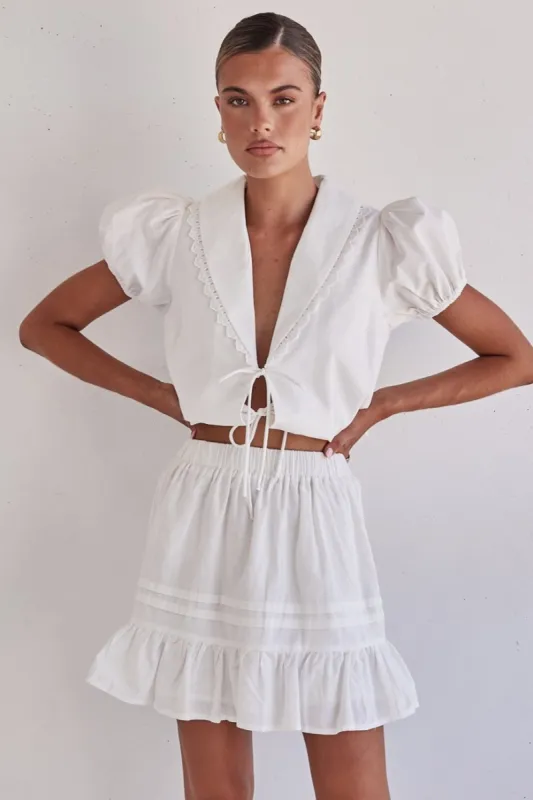 Emina Skirt (White) sold by Runway Scout