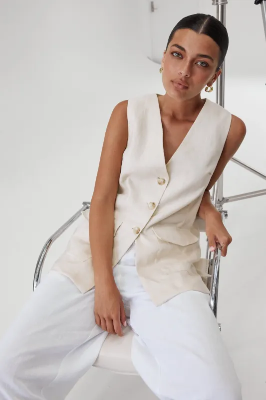 Aubri Vest (Beige) sold by Runway Scout