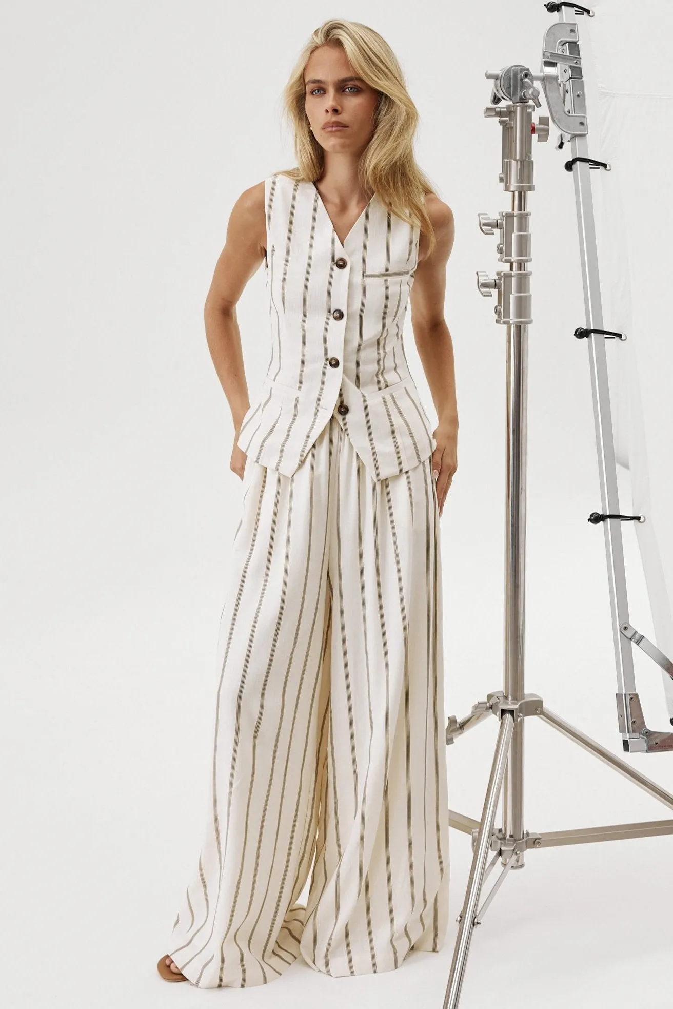 Billie Pant (Stripe) sold by Runway Scout