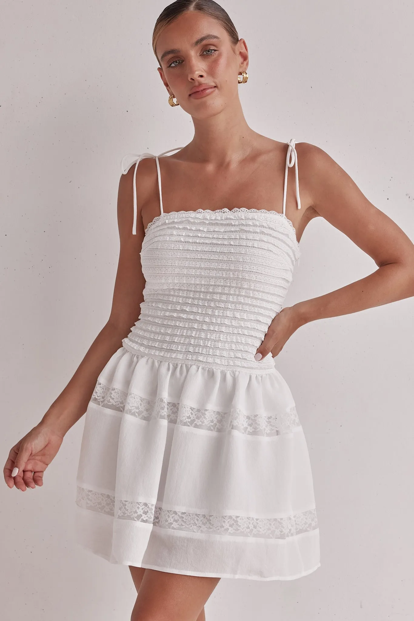 Jasmine Mini Dress (White) sold by Runway Scout product image thumbnail 4