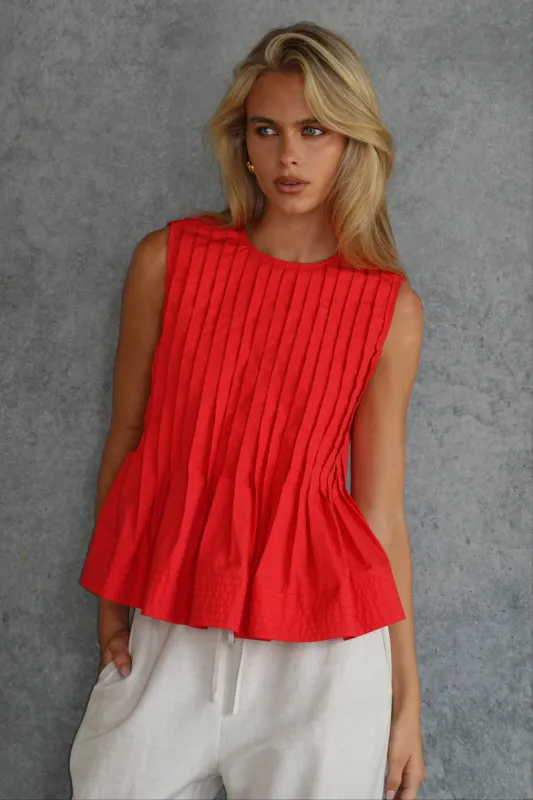 Kai Top (Red) sold by Runway Scout