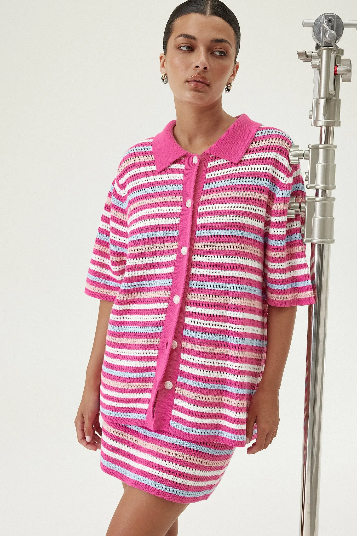 Penelope Knit Mini Skirt (Pink) sold by Runway Scout product image thumbnail 5