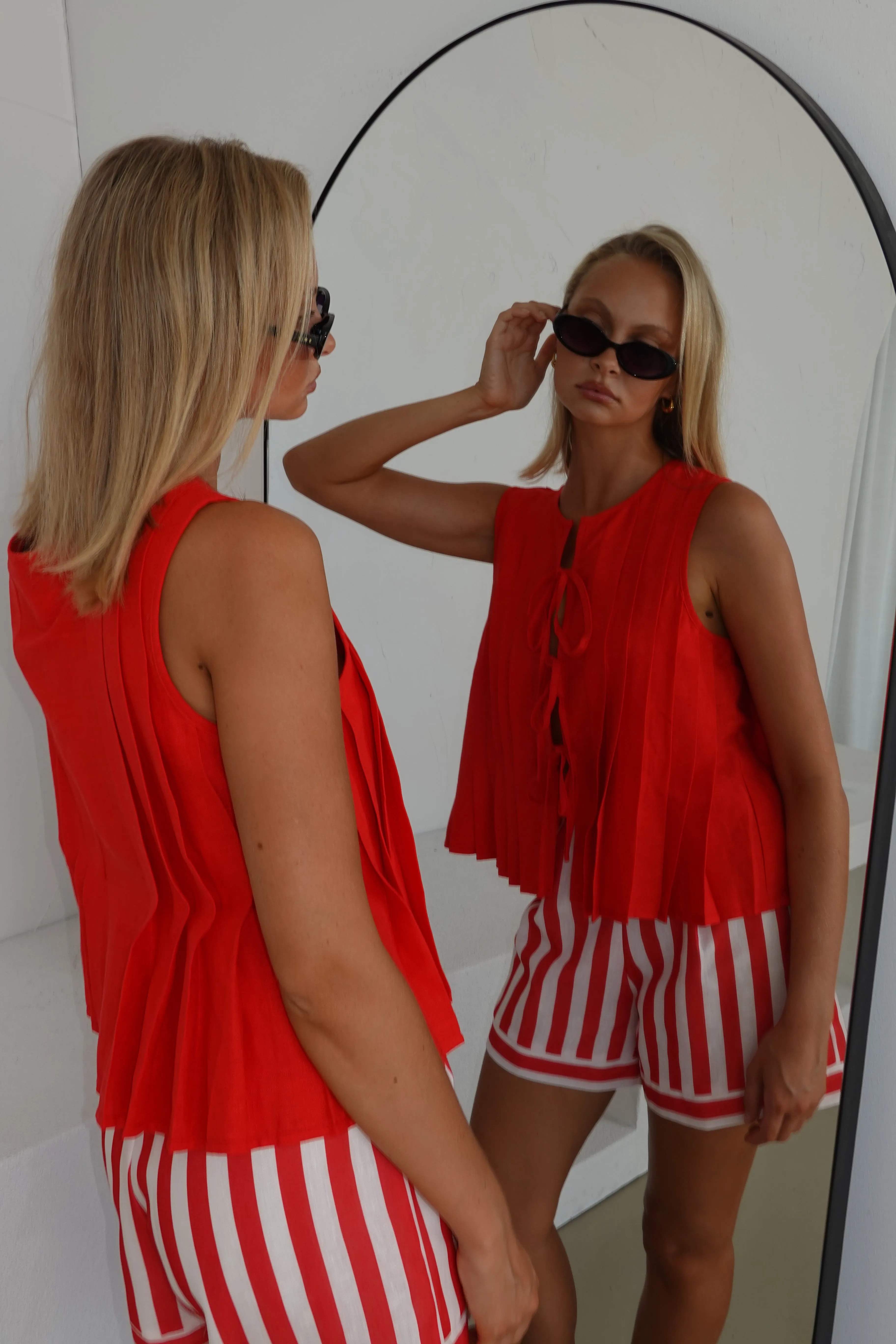 Everly Top (Red) sold by Runway Scout product image thumbnail 2