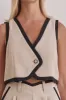 Hailey Vest (Beige) sold by Runway Scout
