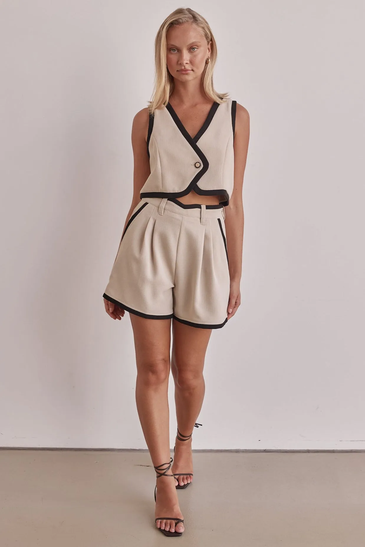 Hailey Vest (Beige) sold by Runway Scout product image thumbnail 3
