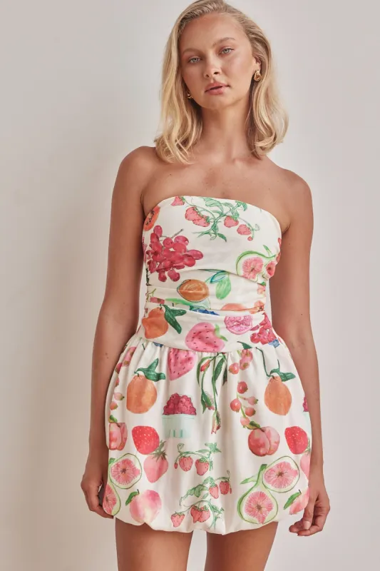 Strawberry Mini Dress (Cream) sold by Runway Scout
