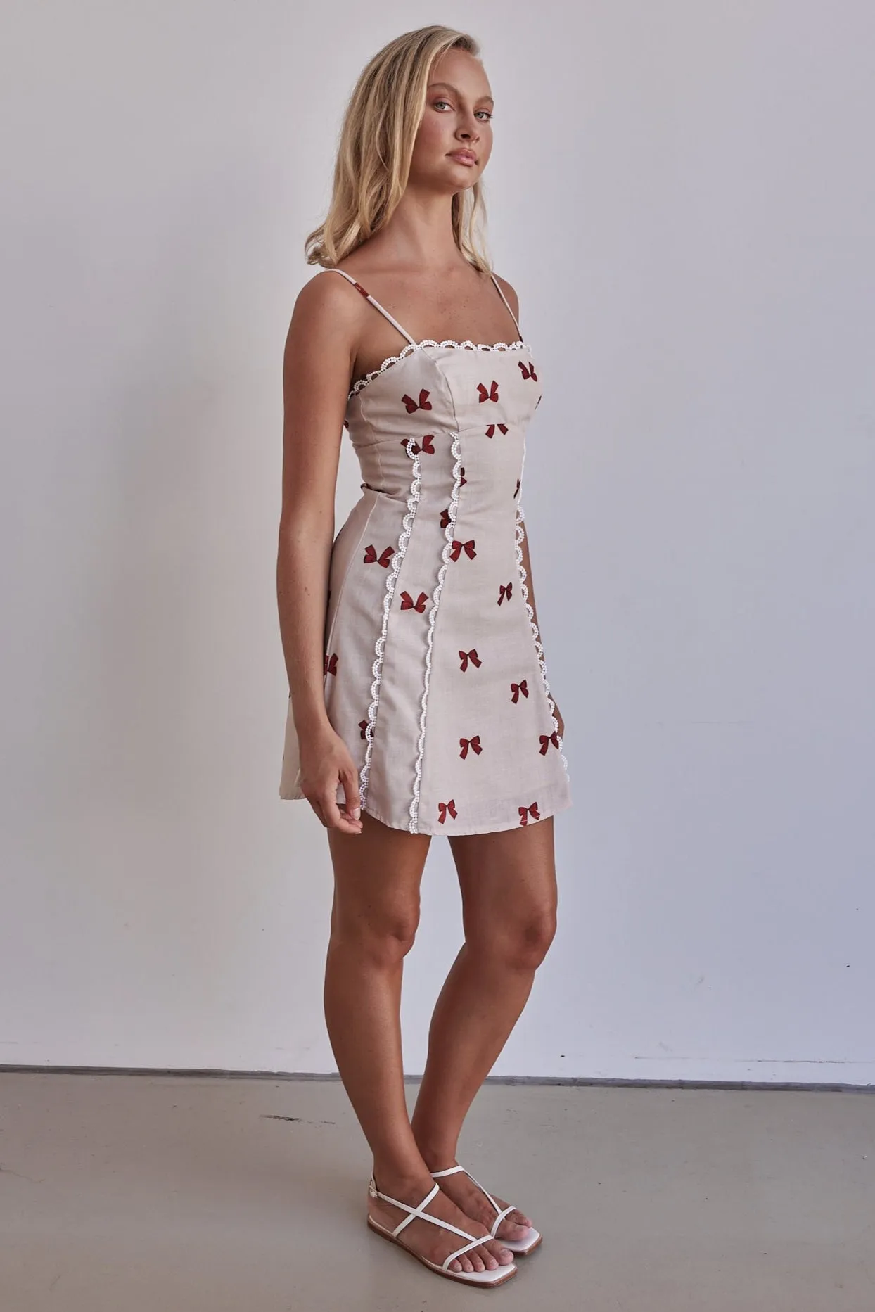 Rosa Mini Dress (Beige) sold by Runway Scout product image thumbnail 4