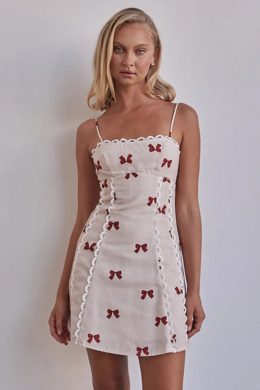 Rosa Mini Dress (Beige) sold by Runway Scout