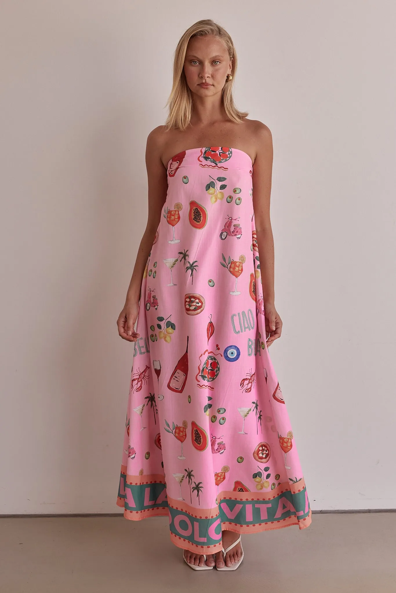 Sergio Maxi Dress (Pink) sold by Runway Scout