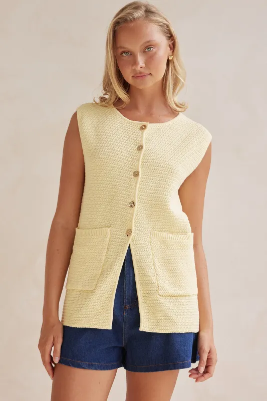 Freja Vest (Yellow) sold by Runway Scout