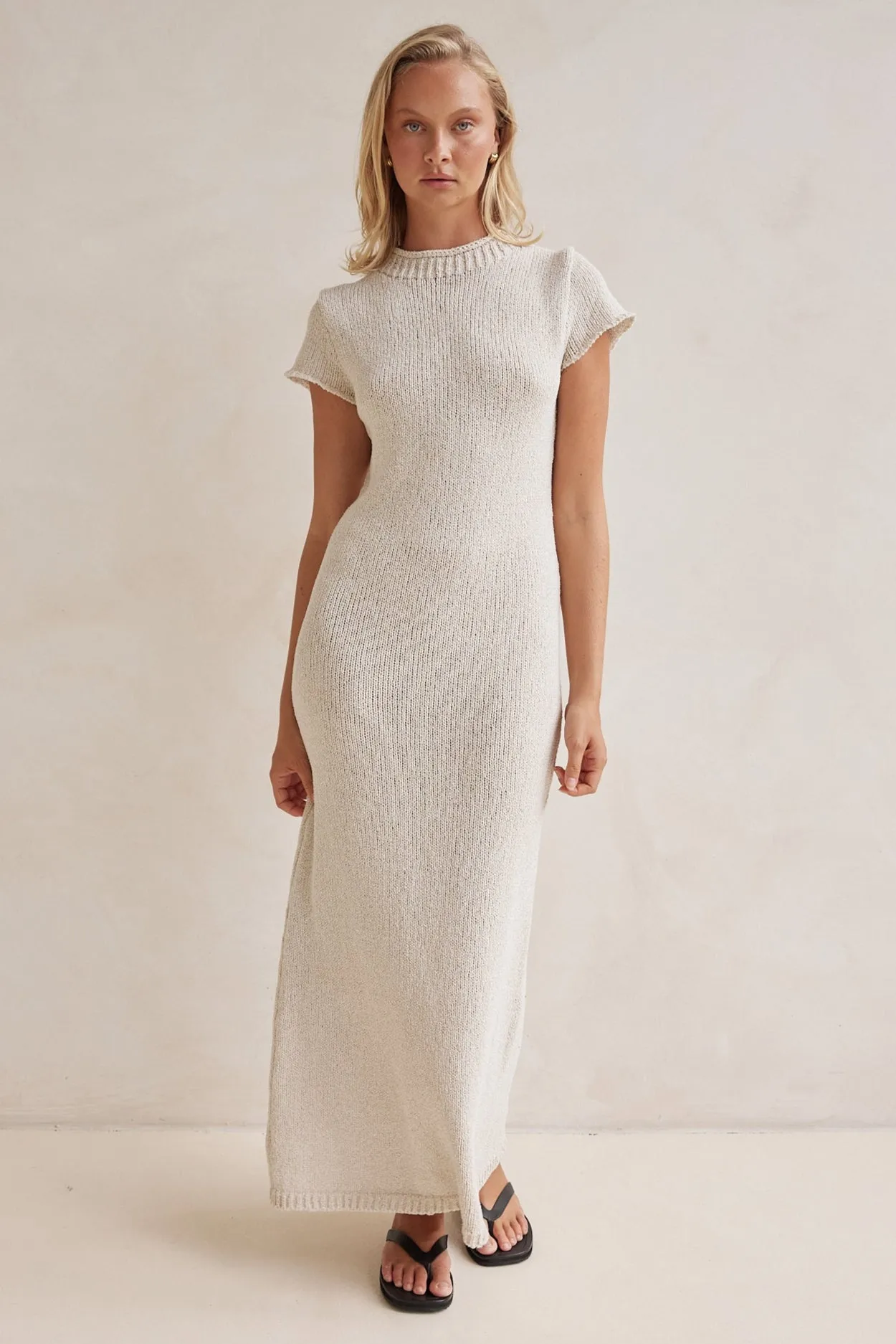 Zaya Knit Maxi Dress (Beige) sold by Runway Scout product image thumbnail 3