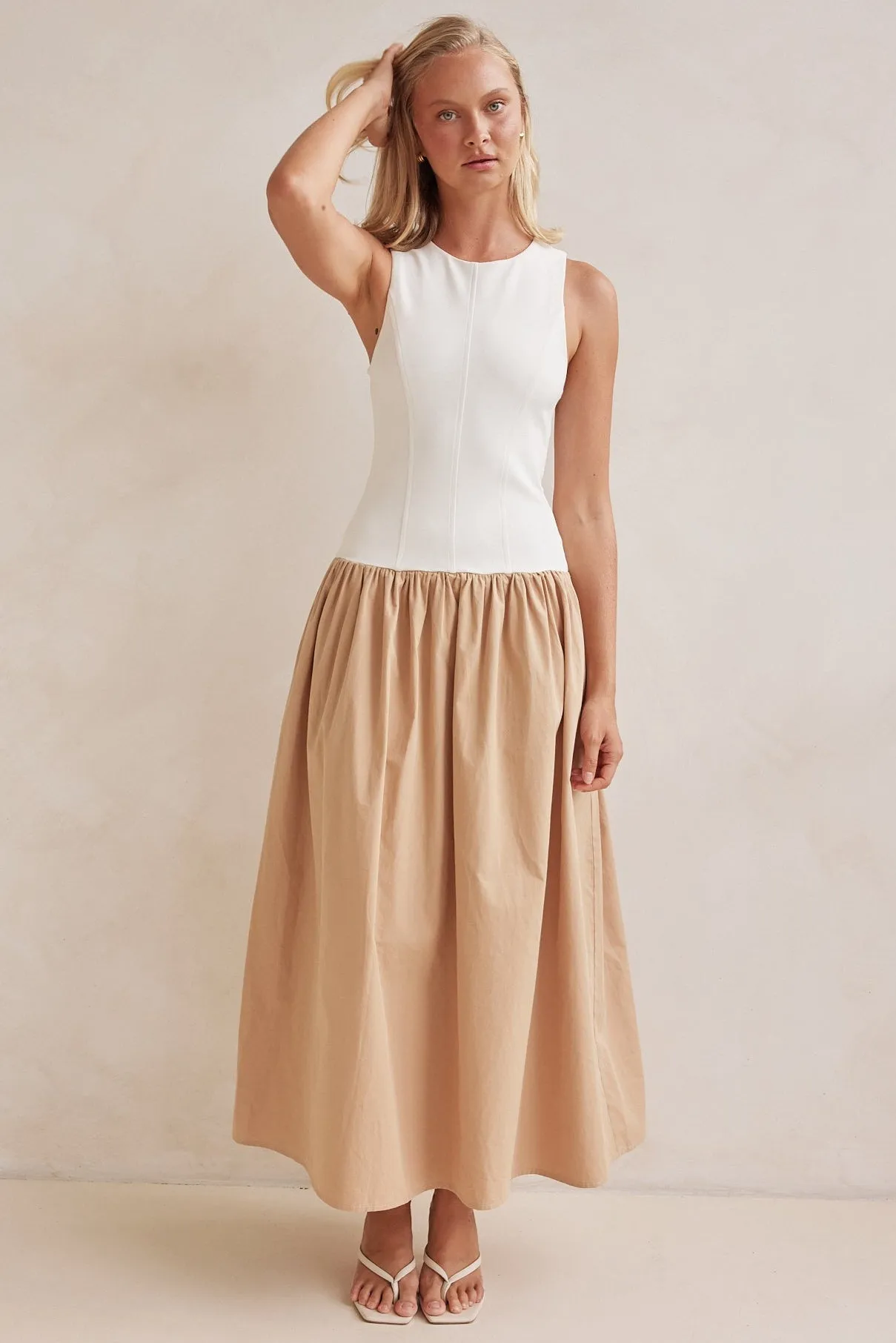 Valentina Maxi Dress (Beige) sold by Runway Scout product image thumbnail 3