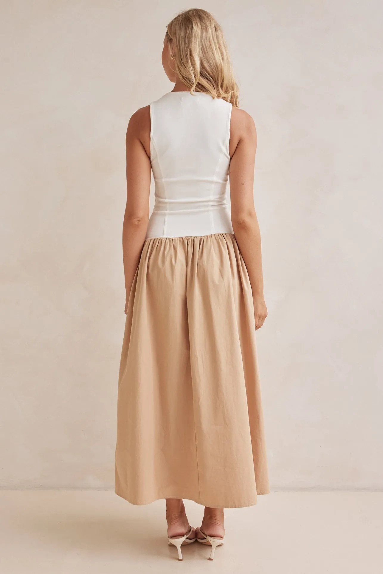 Valentina Maxi Dress (Beige) sold by Runway Scout product image thumbnail 5