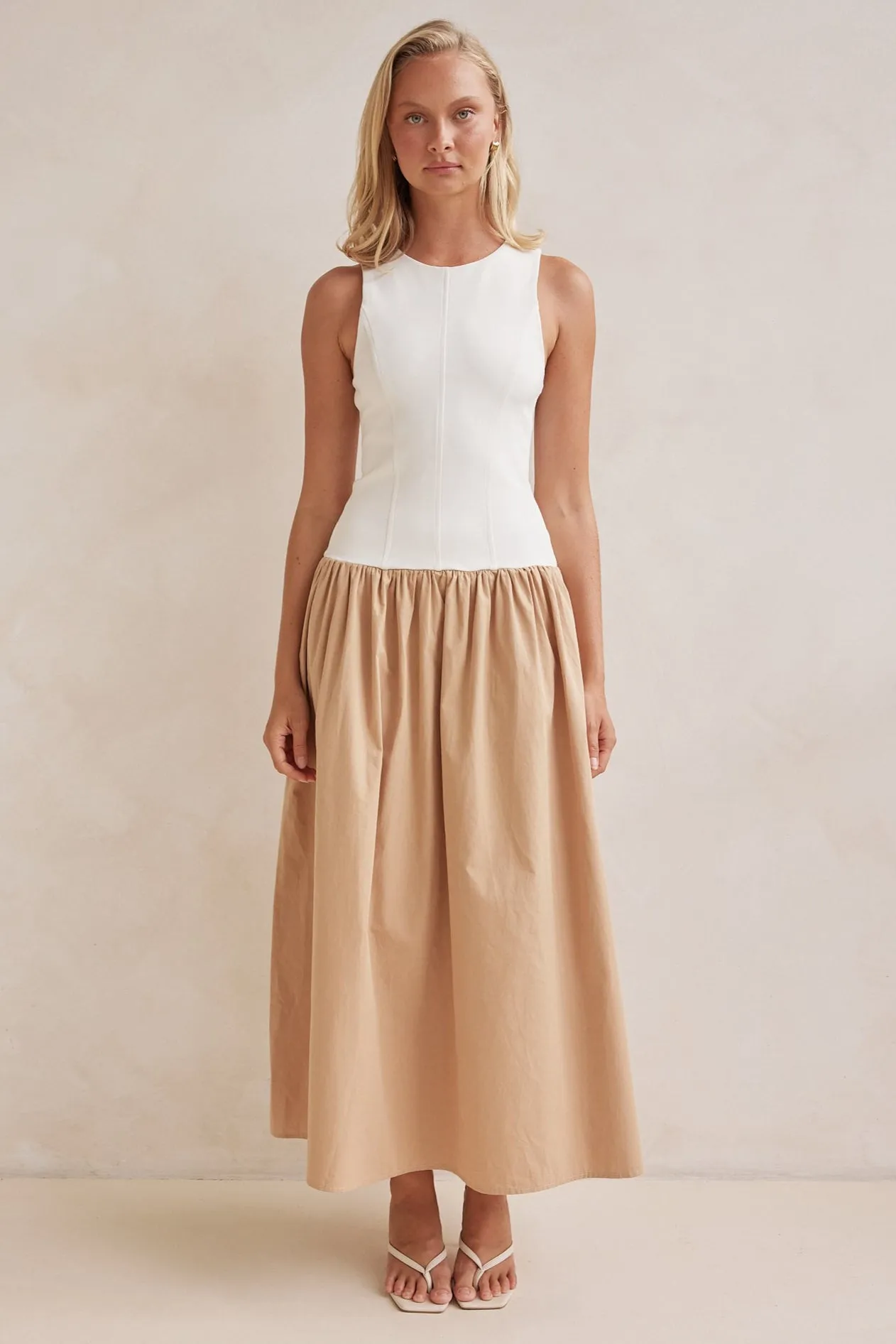 Valentina Maxi Dress (Beige) sold by Runway Scout product image thumbnail 4