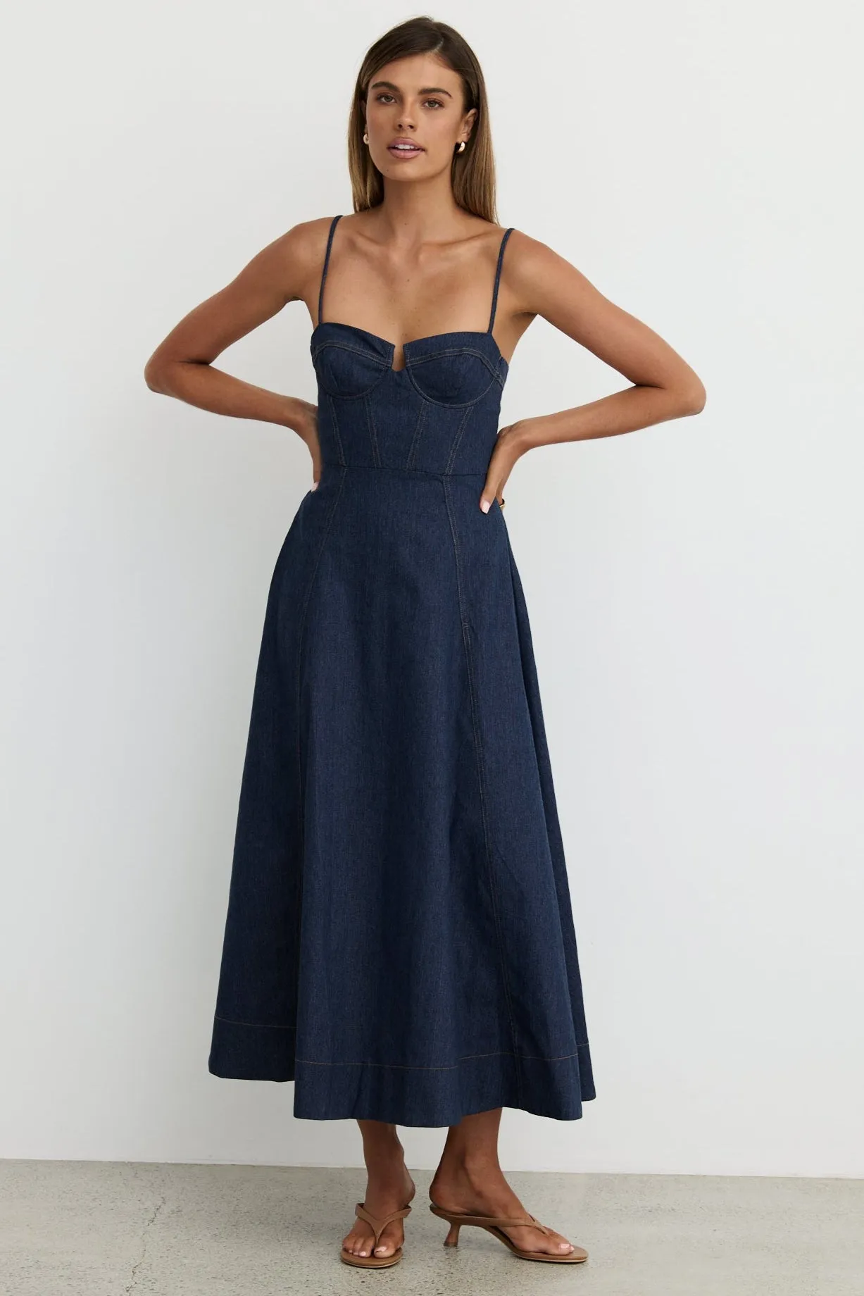 Crosby Denim Midi Dress (Blue) sold by Runway Scout product image thumbnail 2