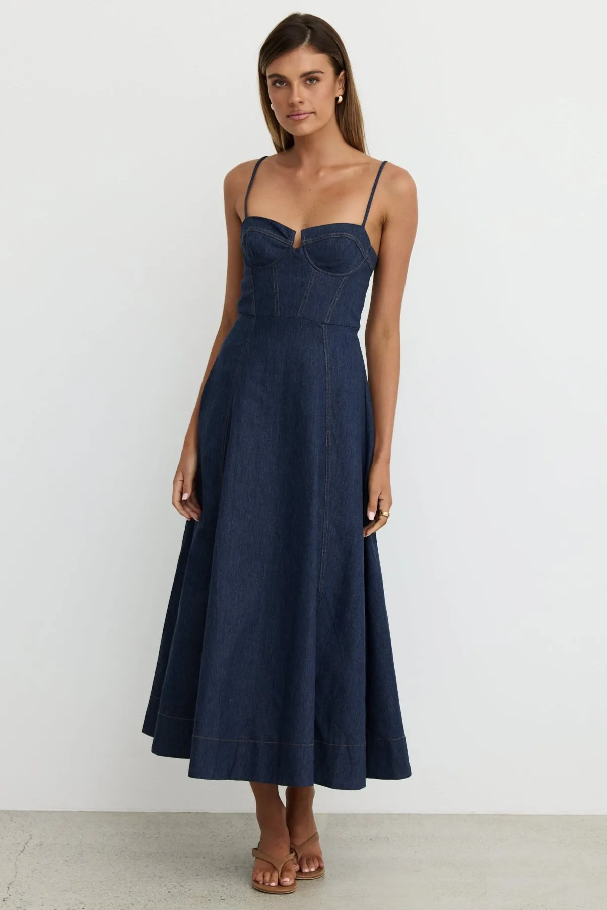 Crosby Denim Midi Dress (Blue) sold by Runway Scout