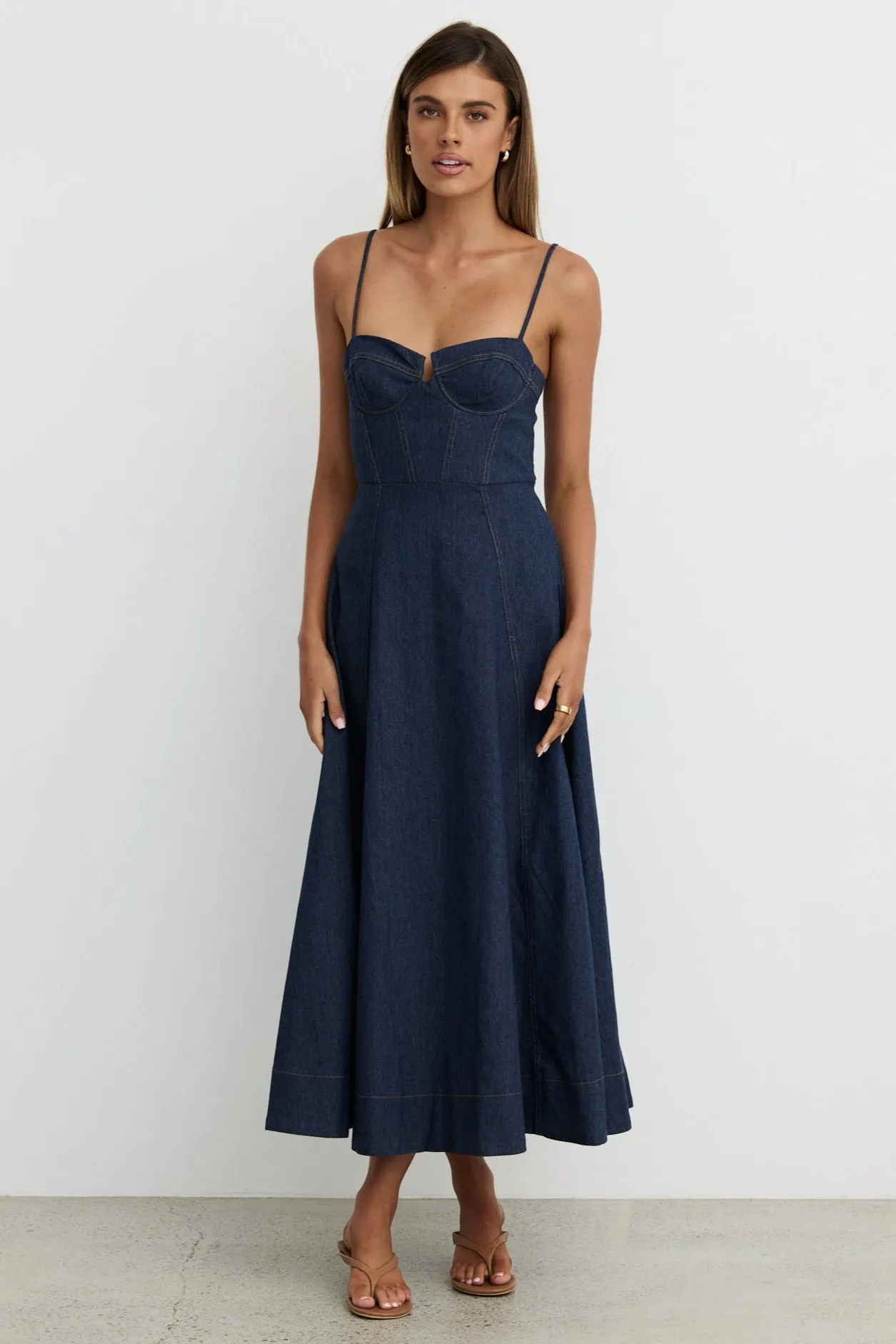 Crosby Denim Midi Dress (Blue) sold by Runway Scout product image thumbnail 3
