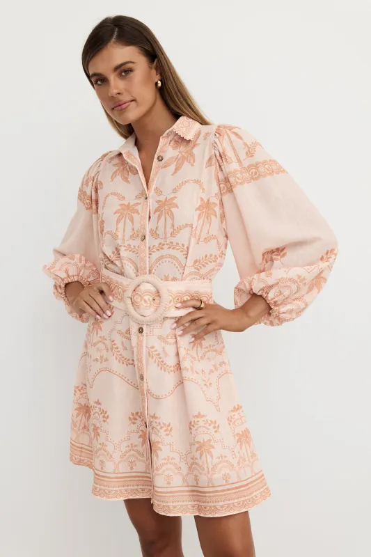 Xander Mini Dress (Peach) sold by Runway Scout