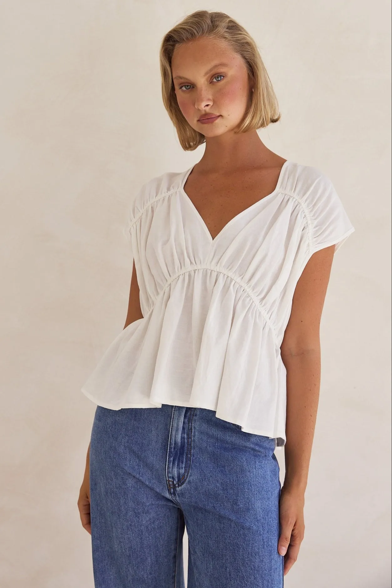 Benita Top (White) sold by Runway Scout product image thumbnail 2