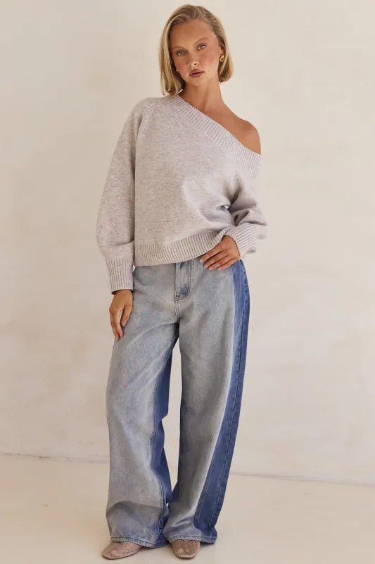 Emilee Knit Jumper (Light Grey) sold by Runway Scout