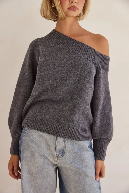 Emilee Knit Jumper (Slate Grey) sold by Runway Scout
