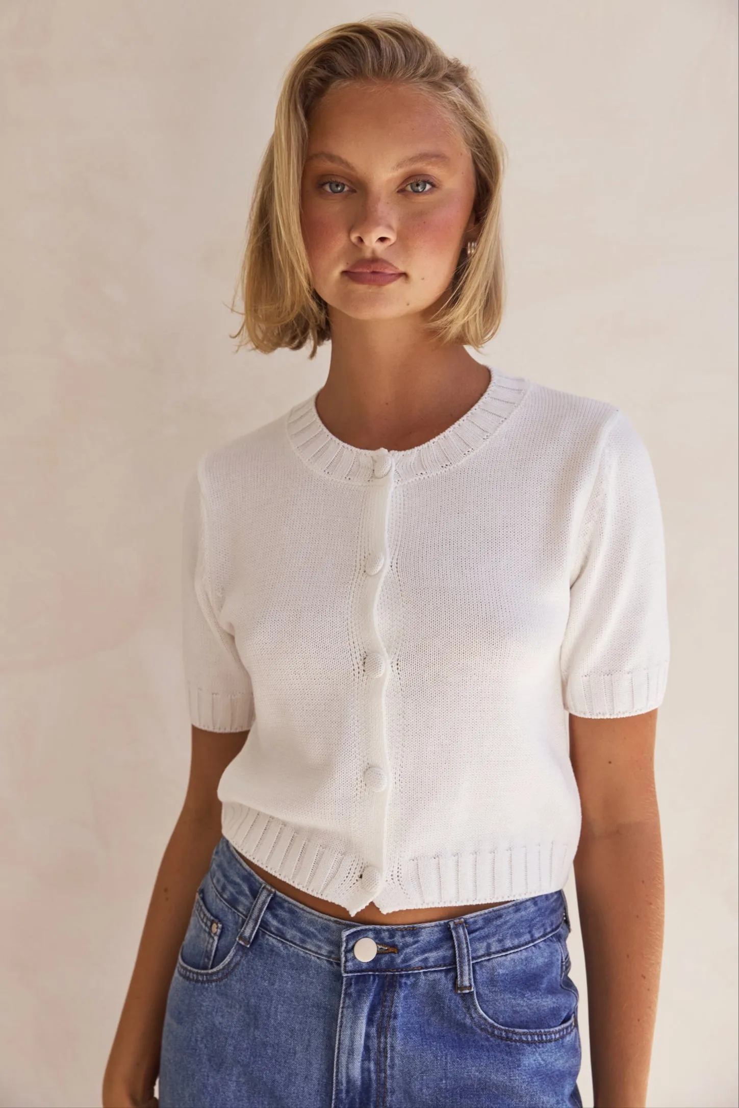 Allie Knit Top (White) sold by Runway Scout