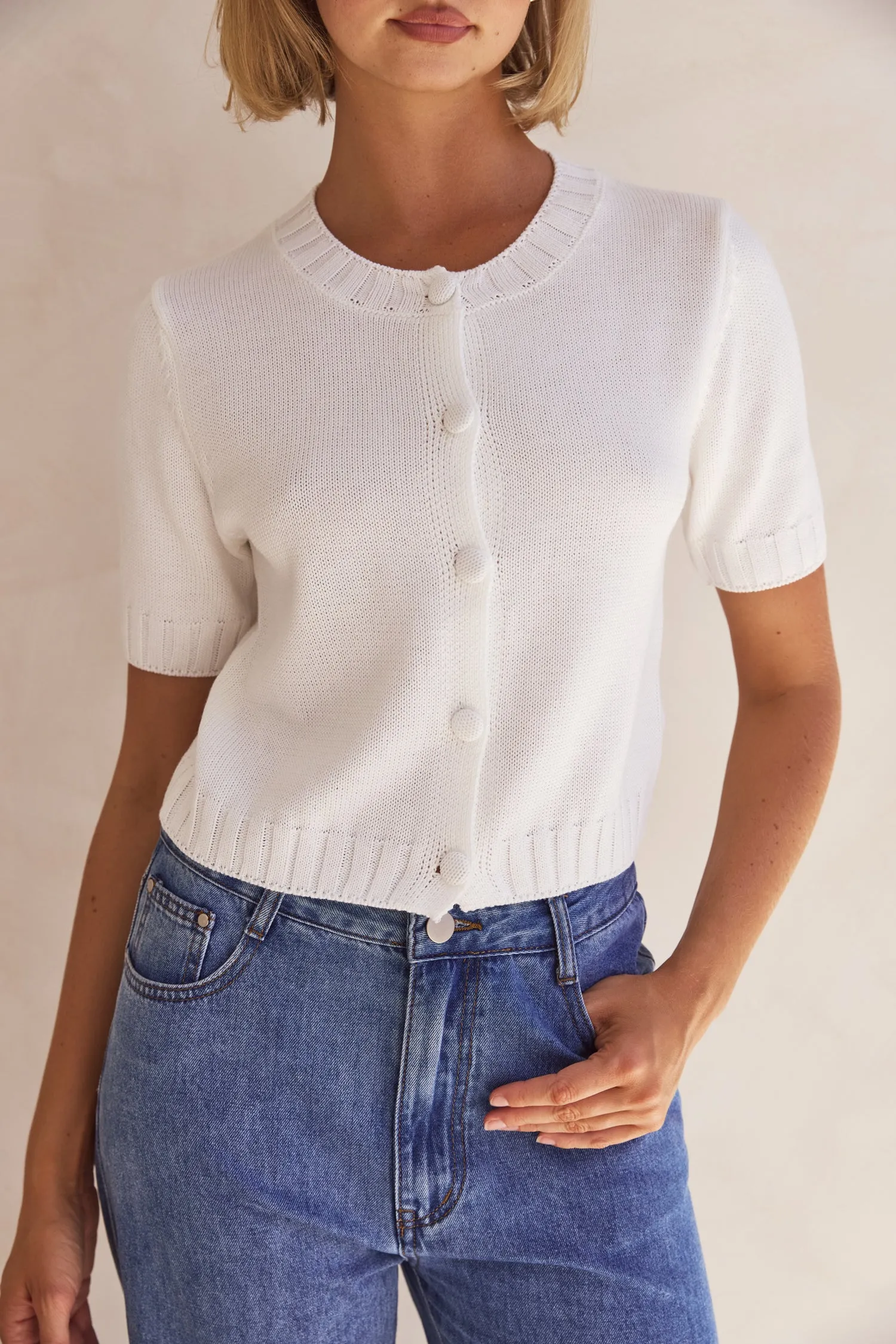 Allie Knit Top (White) sold by Runway Scout product image thumbnail 3