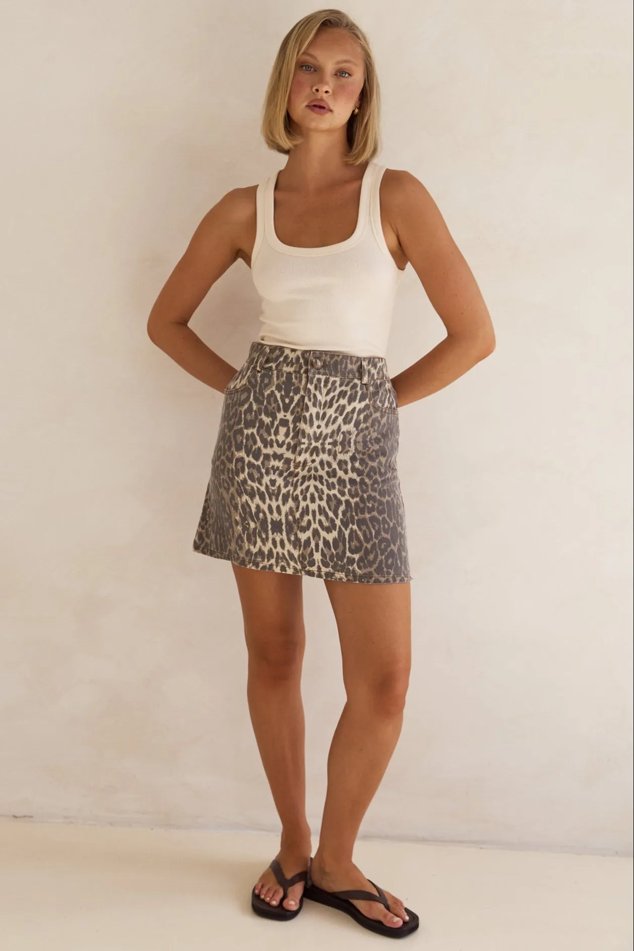 Romilda Mini Skirt (Leopard) sold by Runway Scout product image thumbnail 2