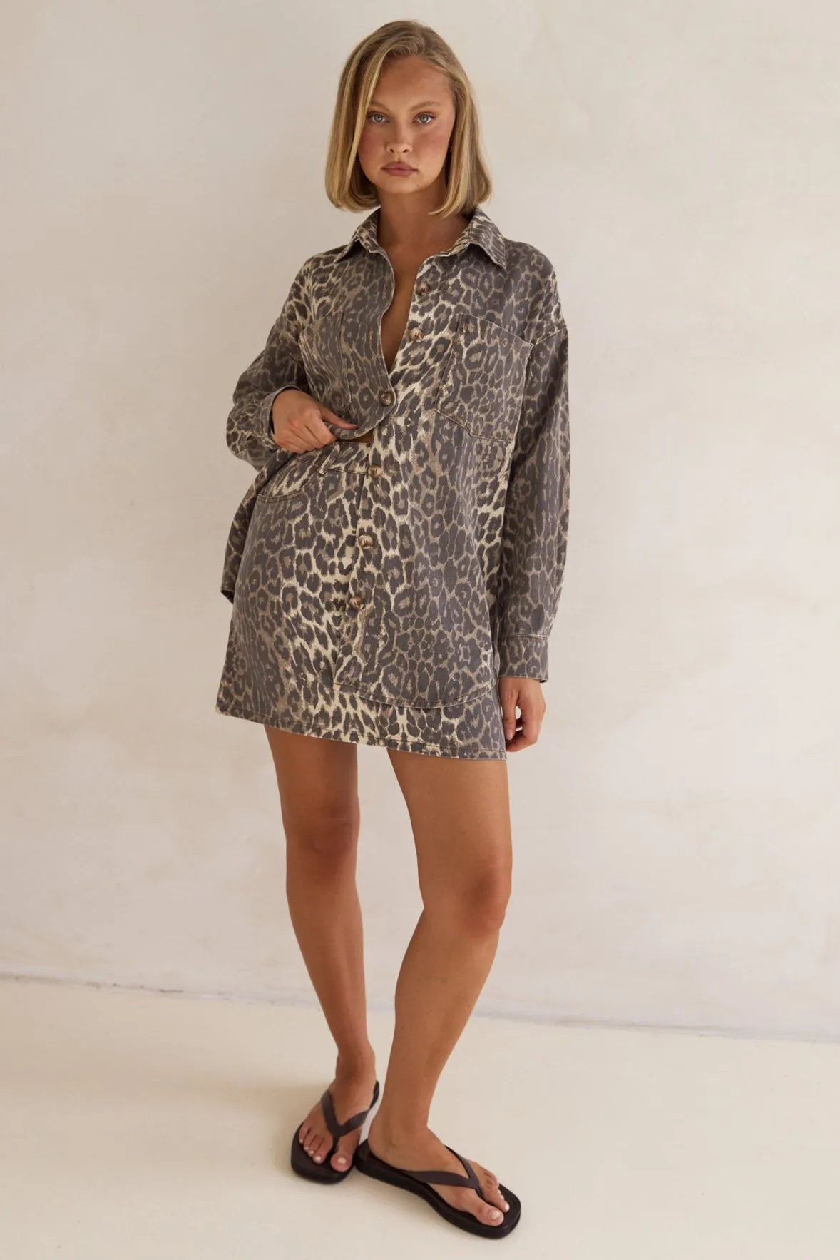 Romilda Mini Skirt (Leopard) sold by Runway Scout product image thumbnail 3