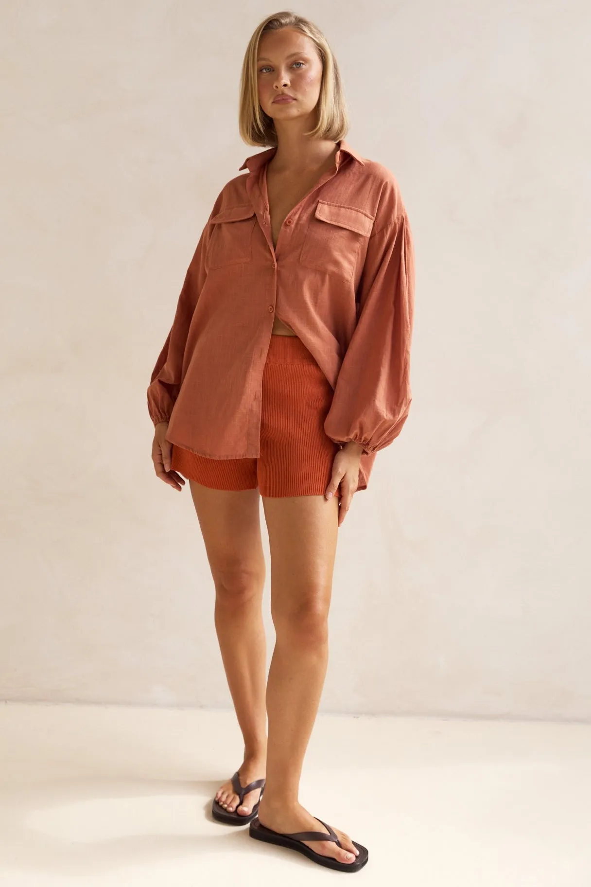 Bumble Knit Shorts (Rust) sold by Runway Scout product image thumbnail 2