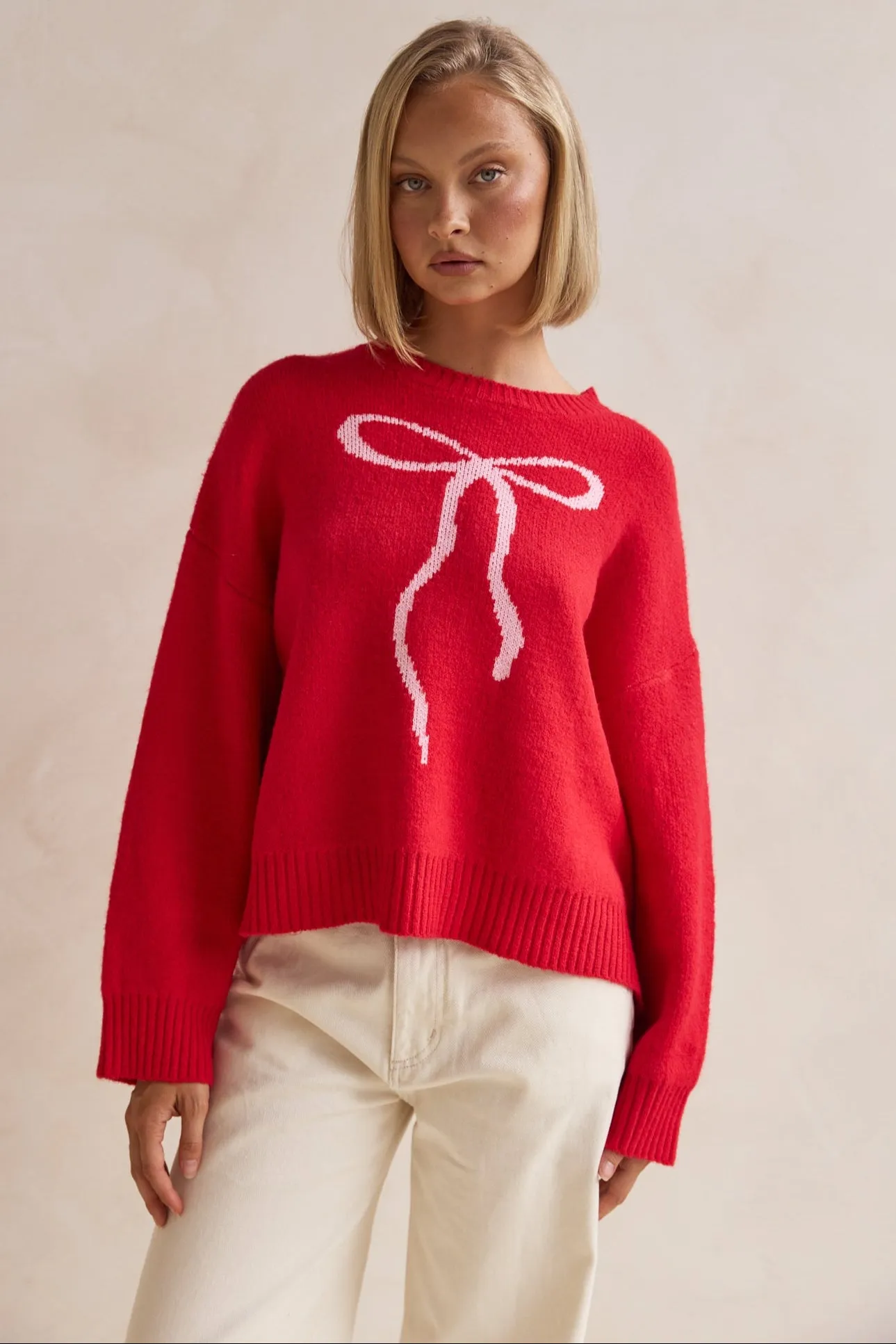 Juliette Knit Jumper (Red) sold by Runway Scout product image thumbnail 4