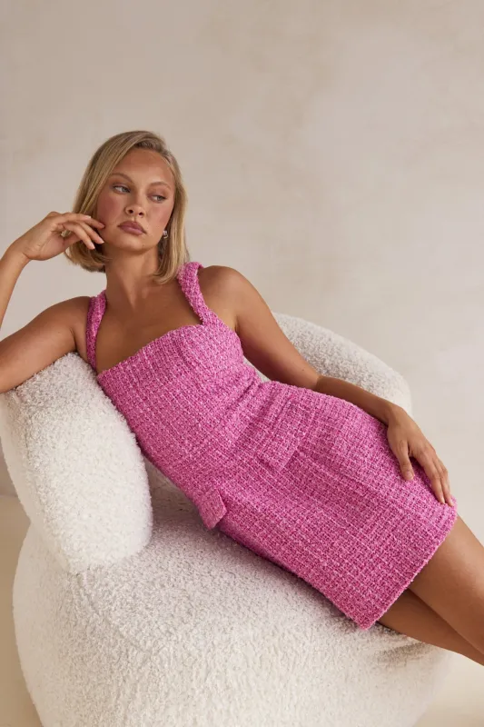 Elle Mini Dress (Pink) sold by Runway Scout