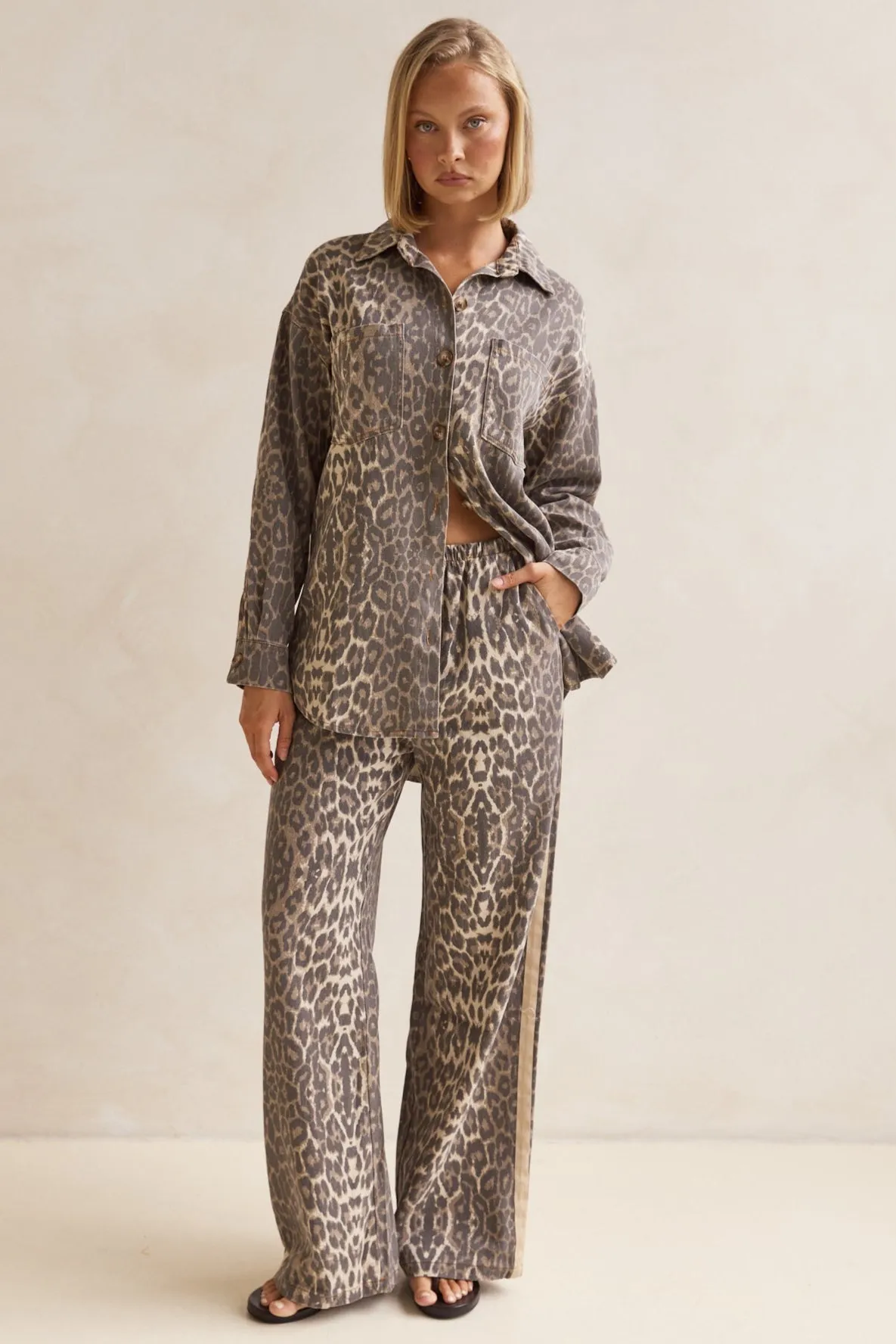 Romilda Racer Stripe Pants (Leopard) sold by Runway Scout product image thumbnail 5