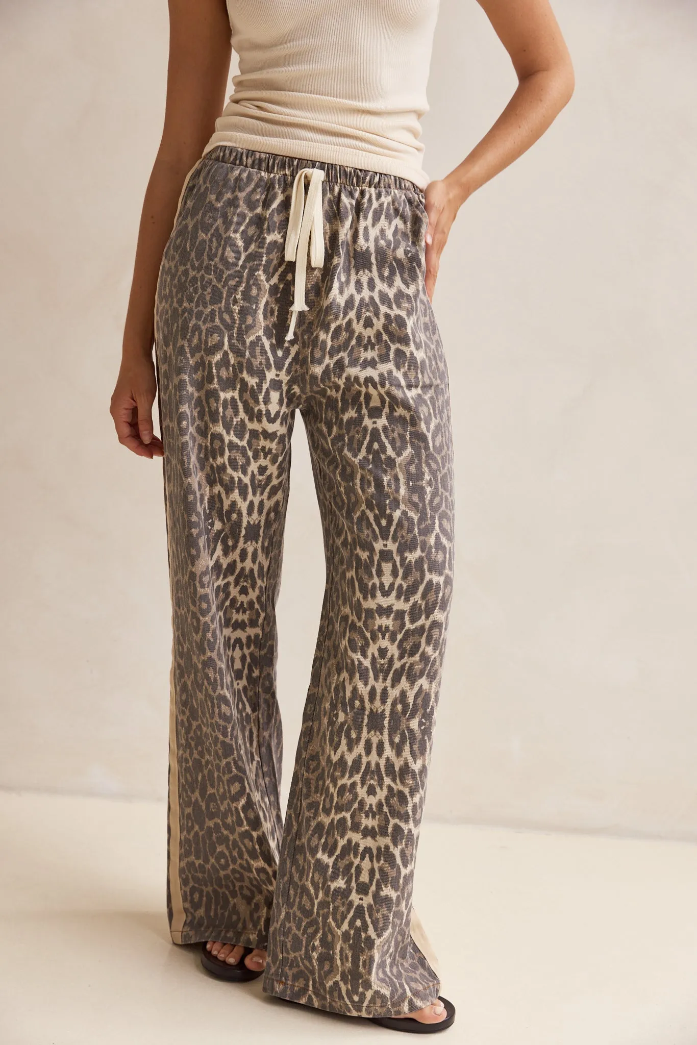 Romilda Racer Stripe Pants (Leopard) sold by Runway Scout product image thumbnail 4