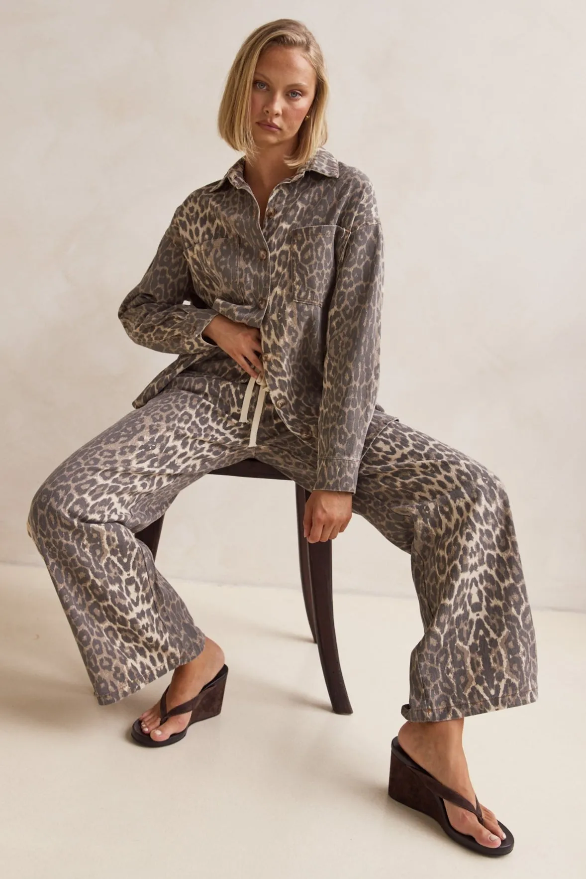 Romilda Racer Stripe Pants (Leopard) sold by Runway Scout product image thumbnail 3