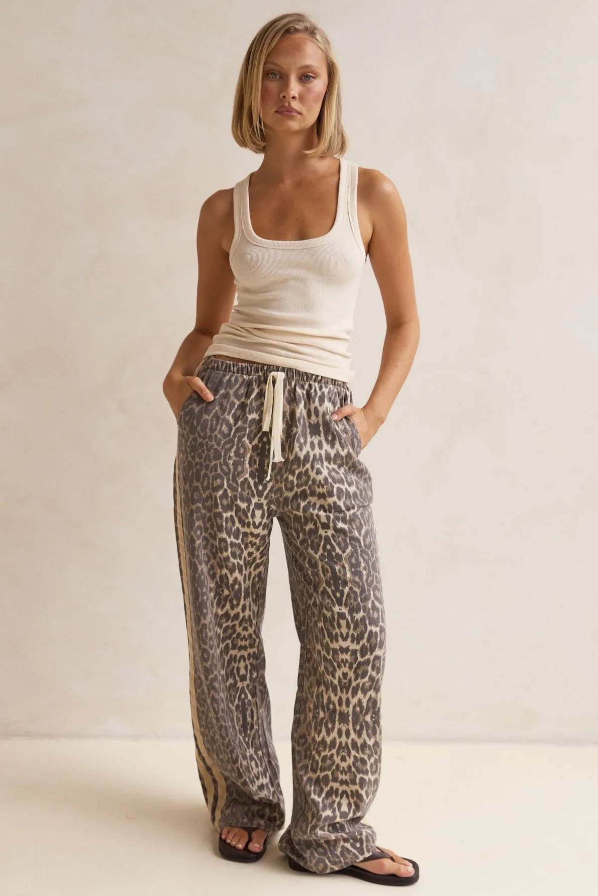 Romilda Racer Stripe Pants (Leopard) sold by Runway Scout product image thumbnail 2