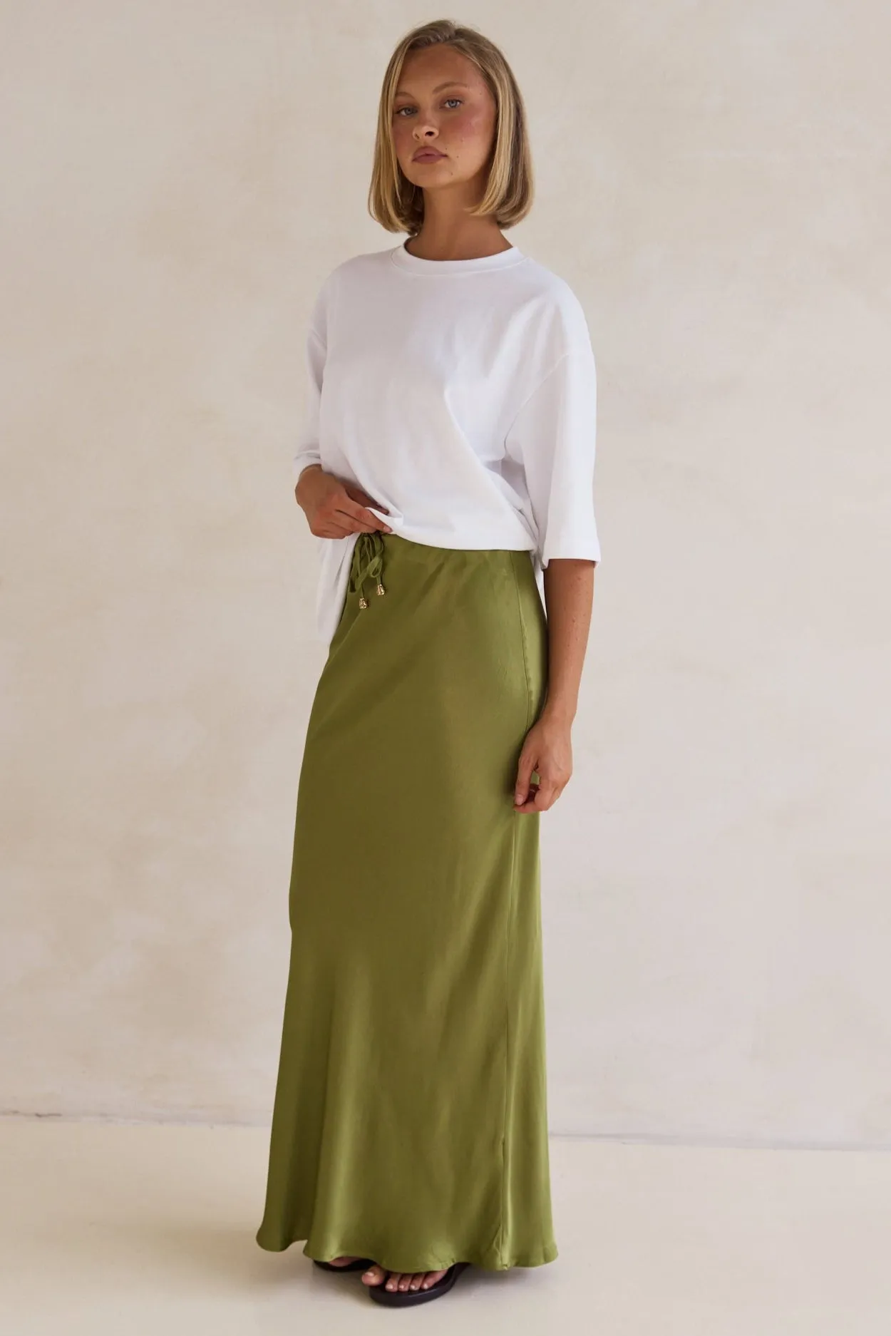 Alina Maxi Skirt (Olive) sold by Runway Scout product image thumbnail 5