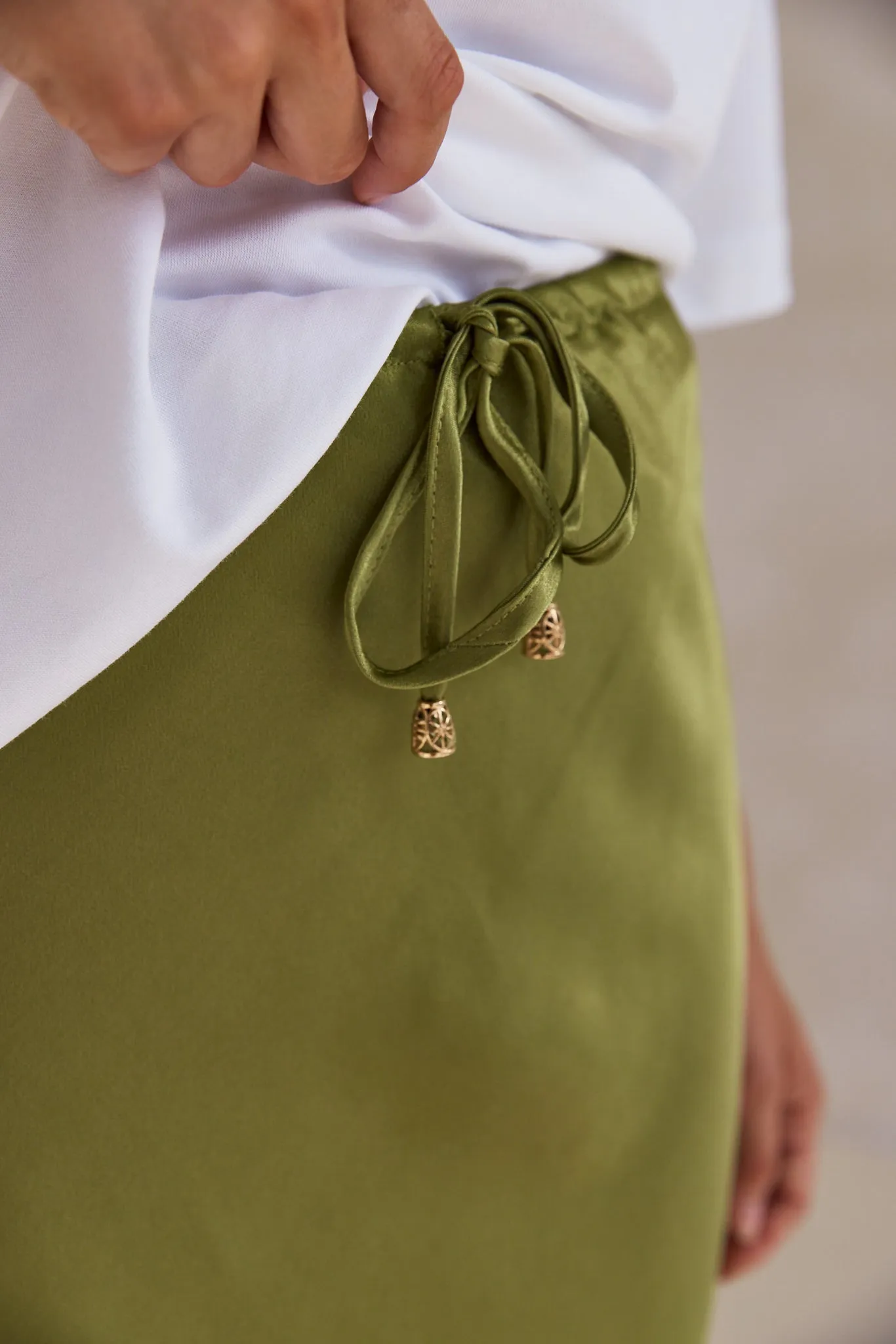 Alina Maxi Skirt (Olive) sold by Runway Scout product image thumbnail 3