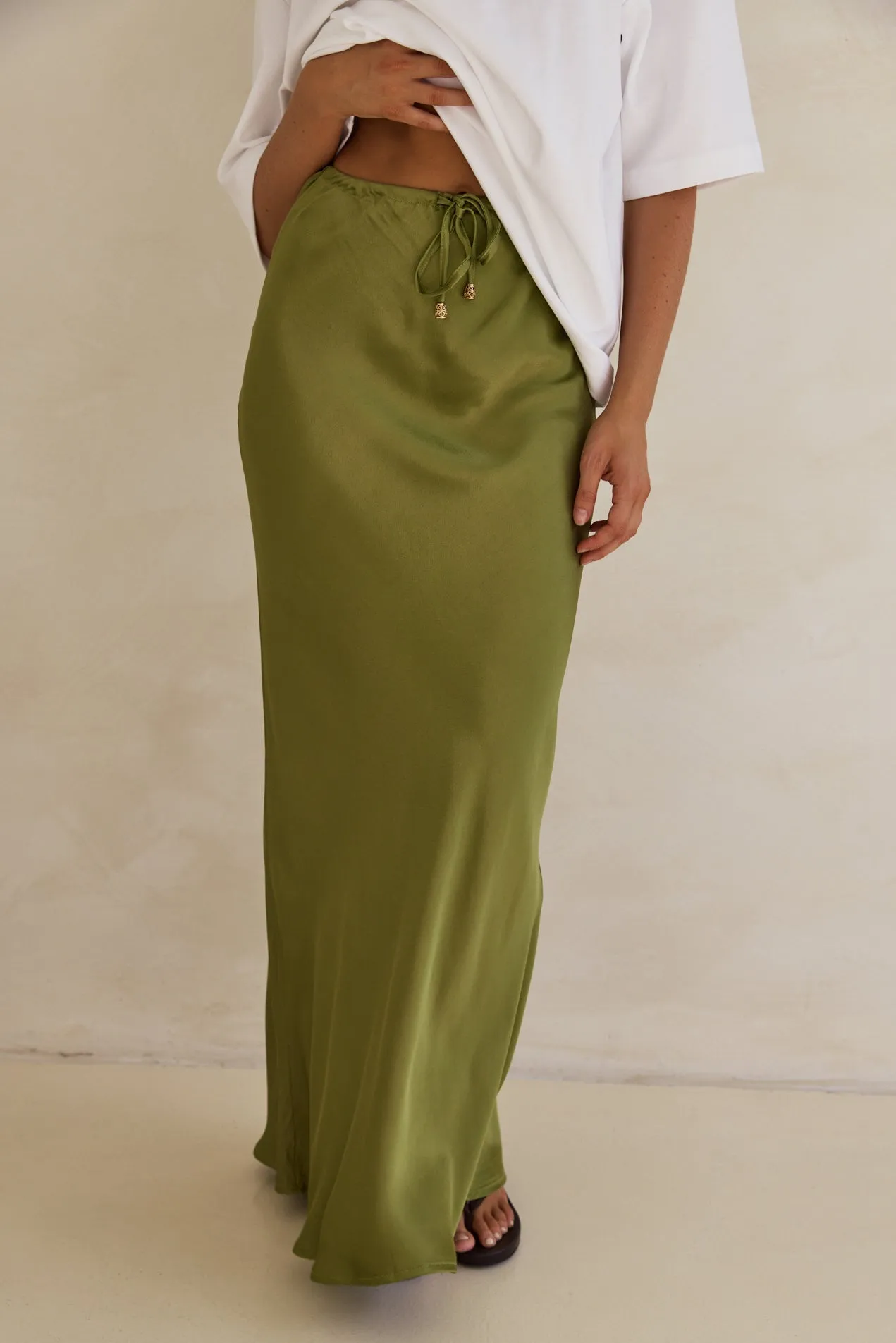 Alina Maxi Skirt (Olive) sold by Runway Scout product image thumbnail 2