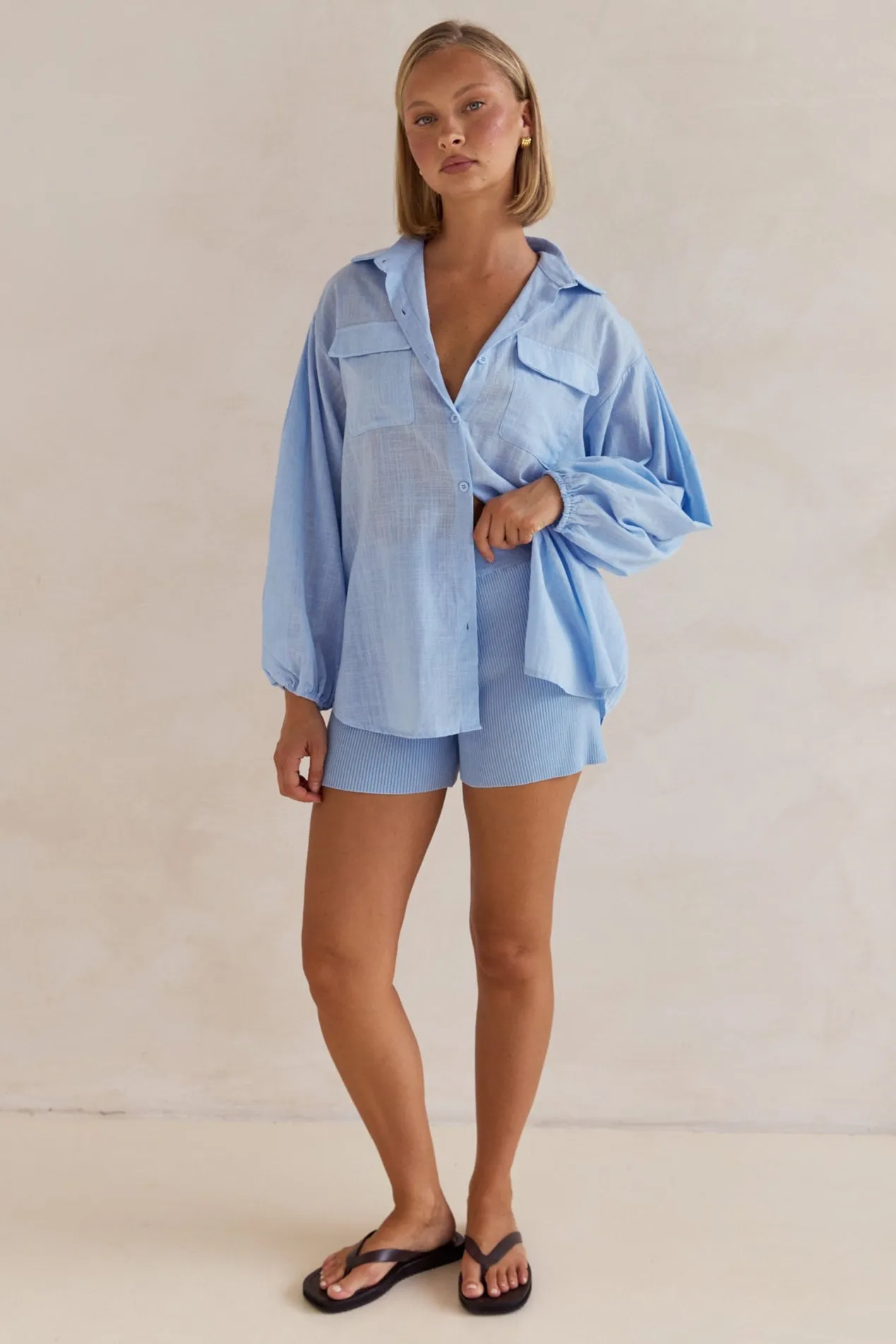 Bumble Knit Shorts (Blue) sold by Runway Scout product image thumbnail 4