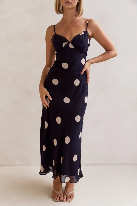 Olivia Midi Dress (Navy) sold by Runway Scout