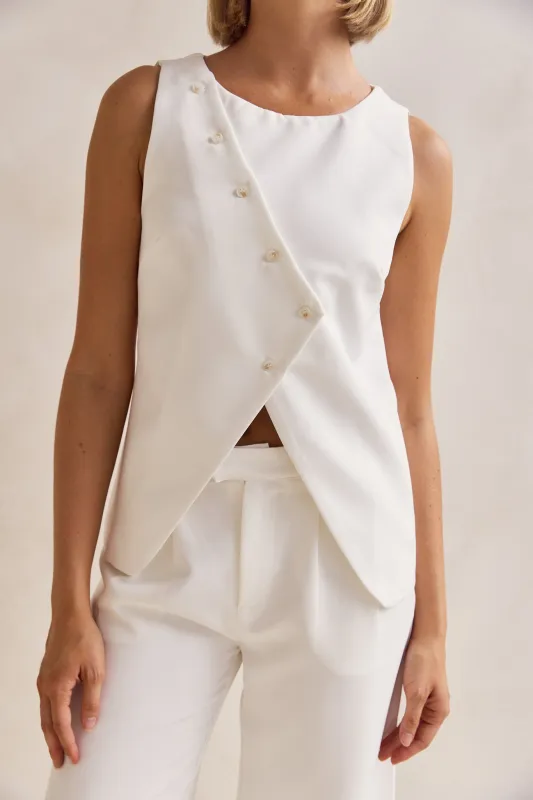 Electra Vest (White) sold by Runway Scout