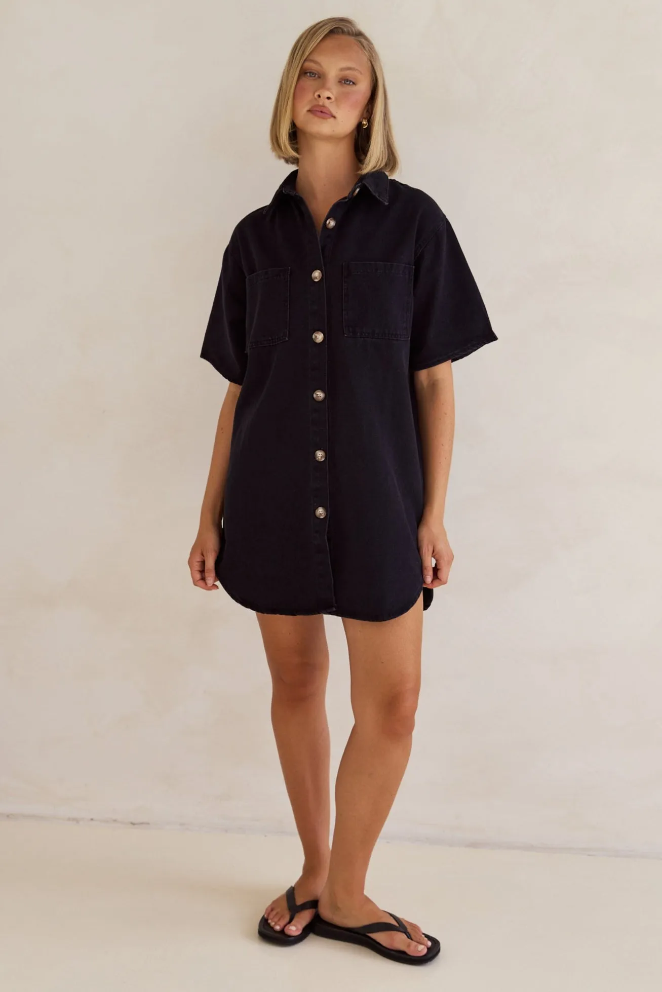 Andie Denim Mini Dress (Black) sold by Runway Scout product image thumbnail 3