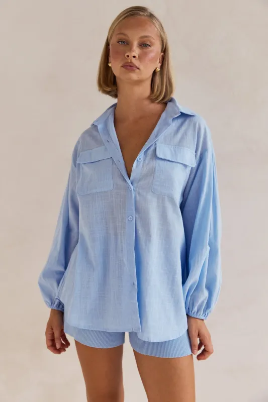 Timothee Shirt (Blue) sold by Runway Scout