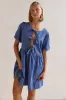 Carmela Denim Mini Dress (Blue) sold by Runway Scout