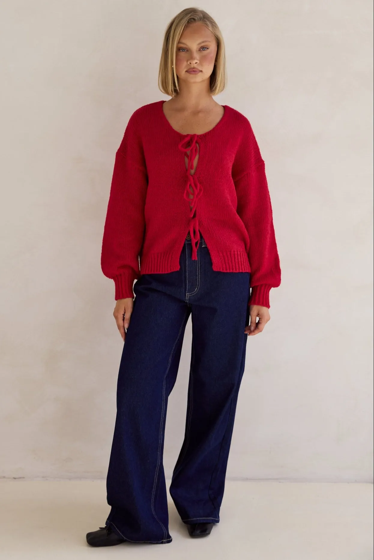 Cassie Knit Jumper (Red) sold by Runway Scout product image thumbnail 2