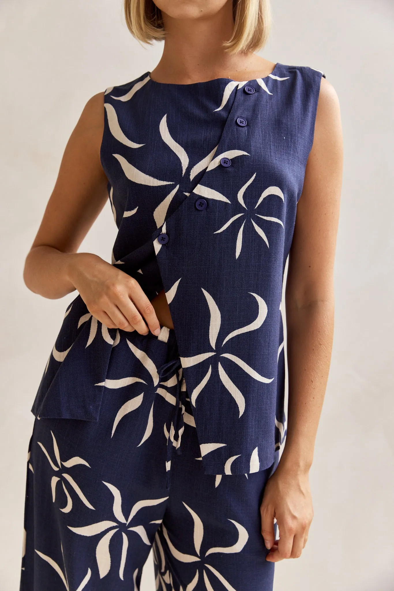 Ayana Vest (Navy) sold by Runway Scout