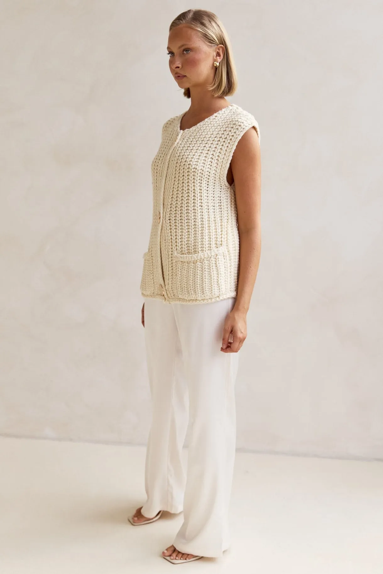 Zarlie Knit Vest (Cream) sold by Runway Scout product image thumbnail 4